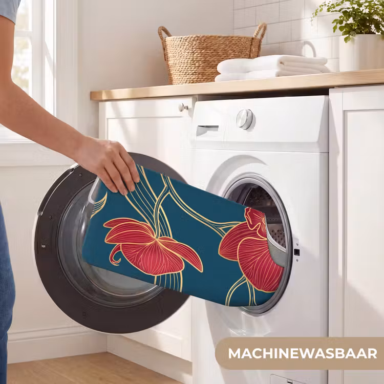 Wc Mat - Bloemen - Rood - Goud — 6