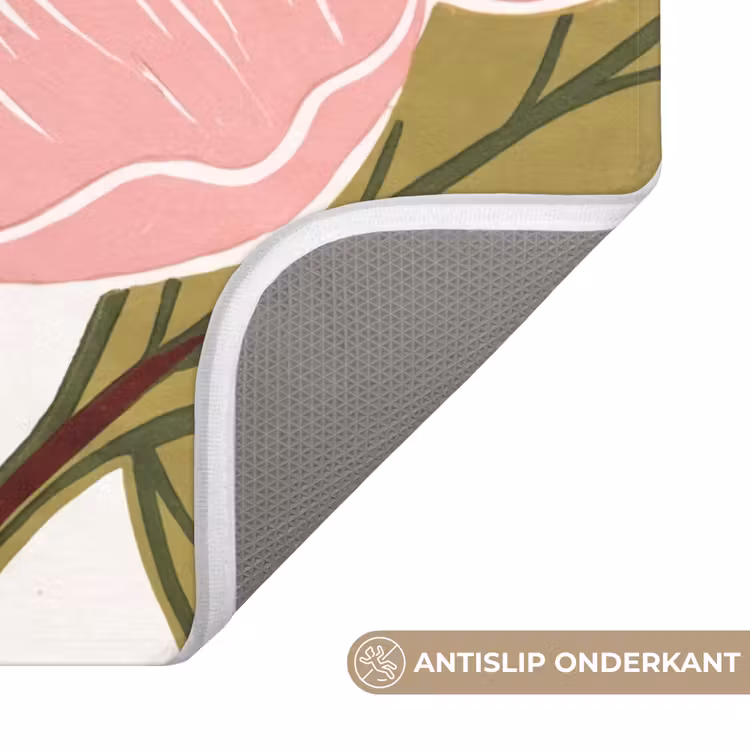 Wc Mat - Bloemen - Roze - Illustratie — 4