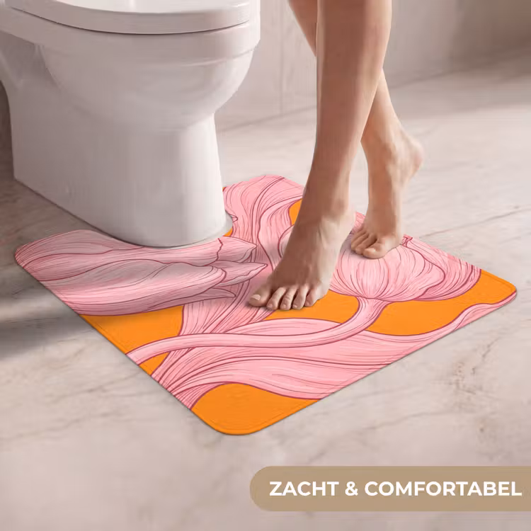Wc Mat - Roze bloemen - Modern — 5