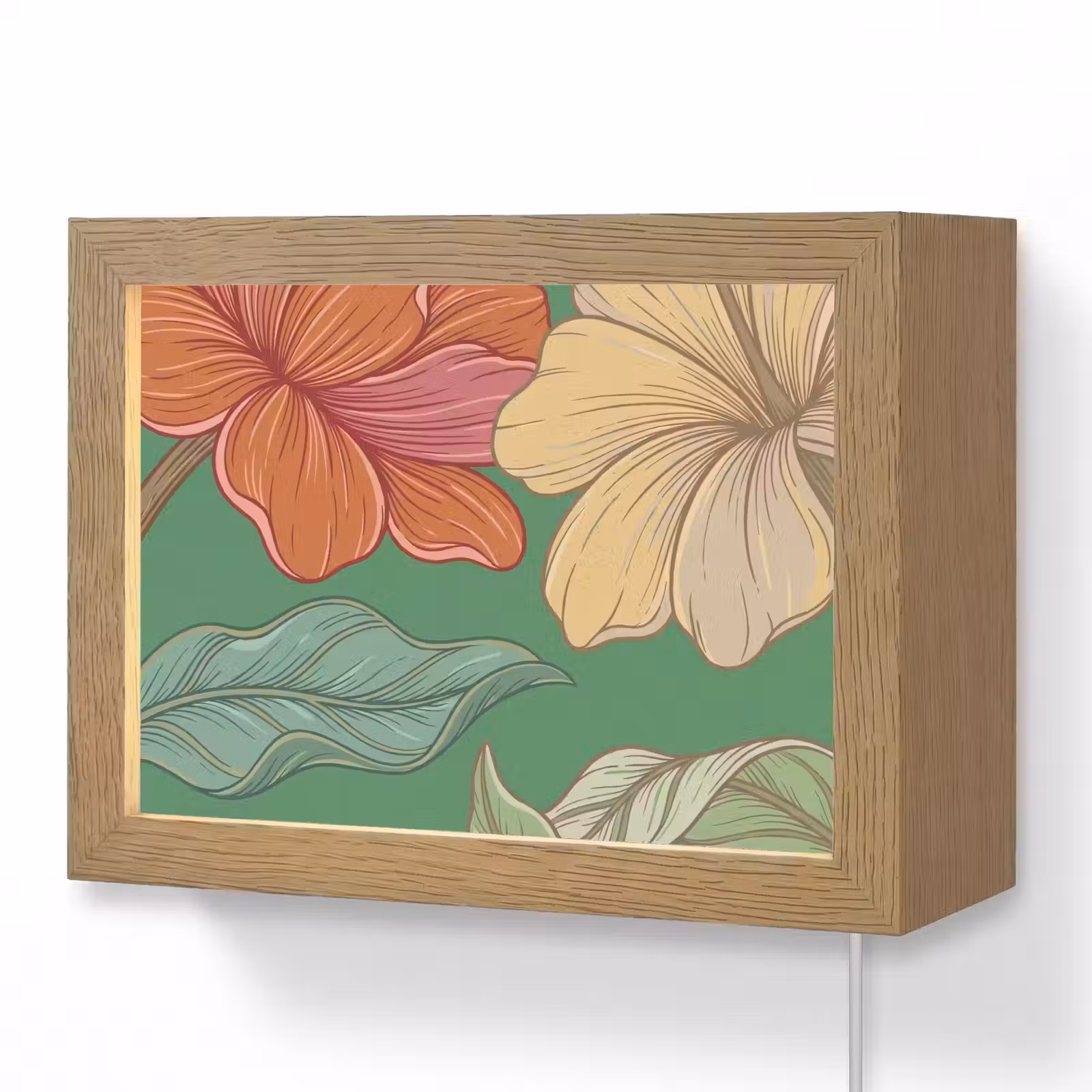 Lightbox - Wandlamp - Bloemen - Groen - Illustratie — 1