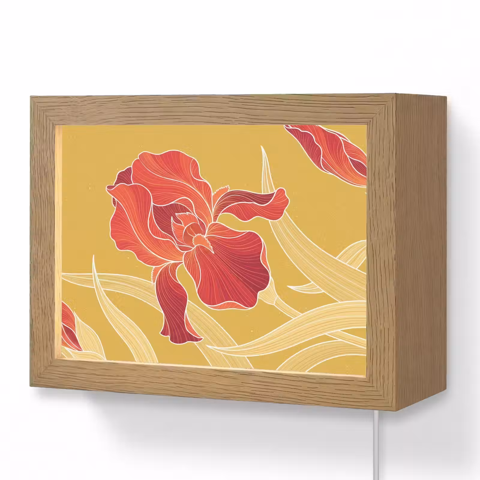 Lightbox - Wandlamp - Bloemen - Illustratie - Rood — 1