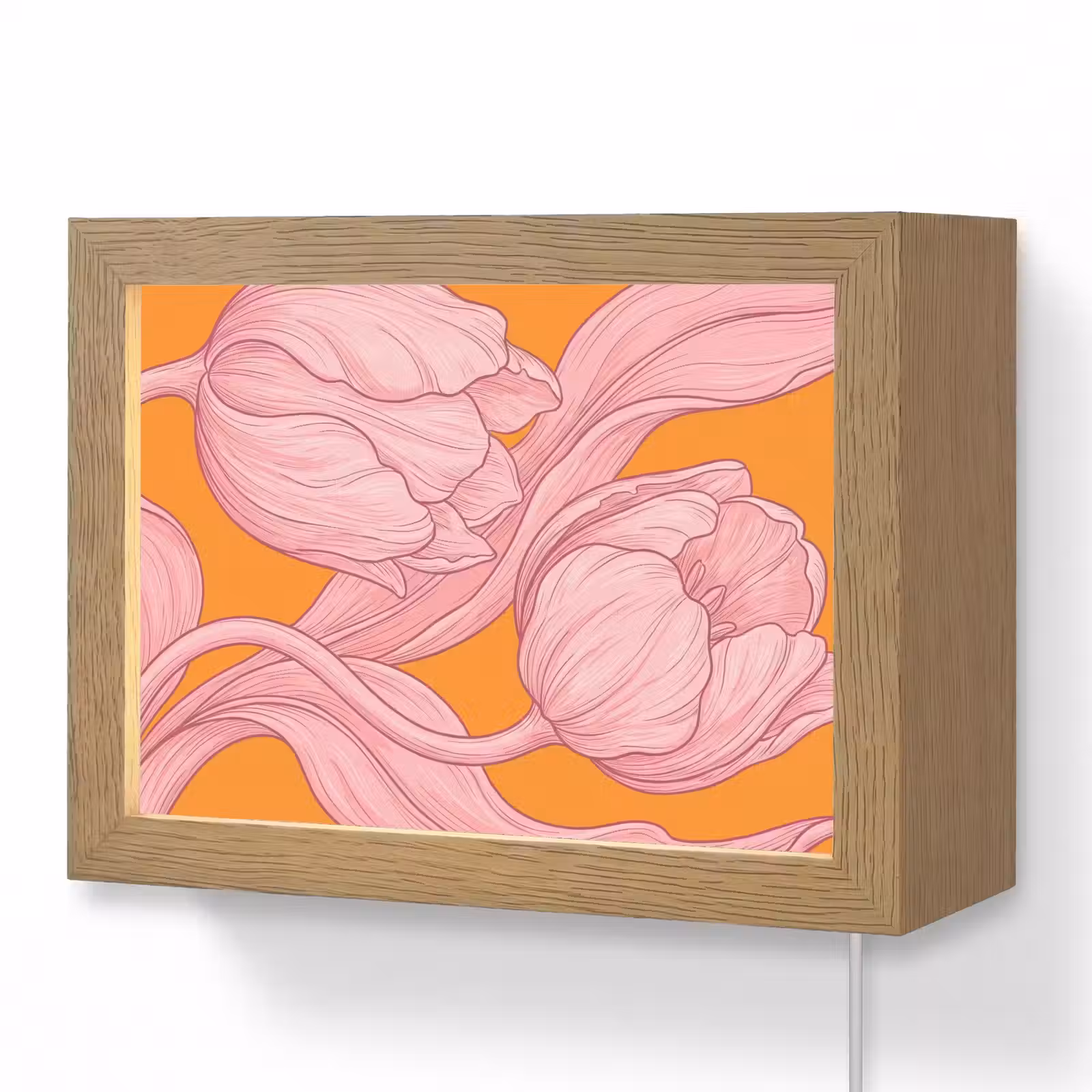 Lightbox - Wandlamp - Roze bloemen - Modern — 1