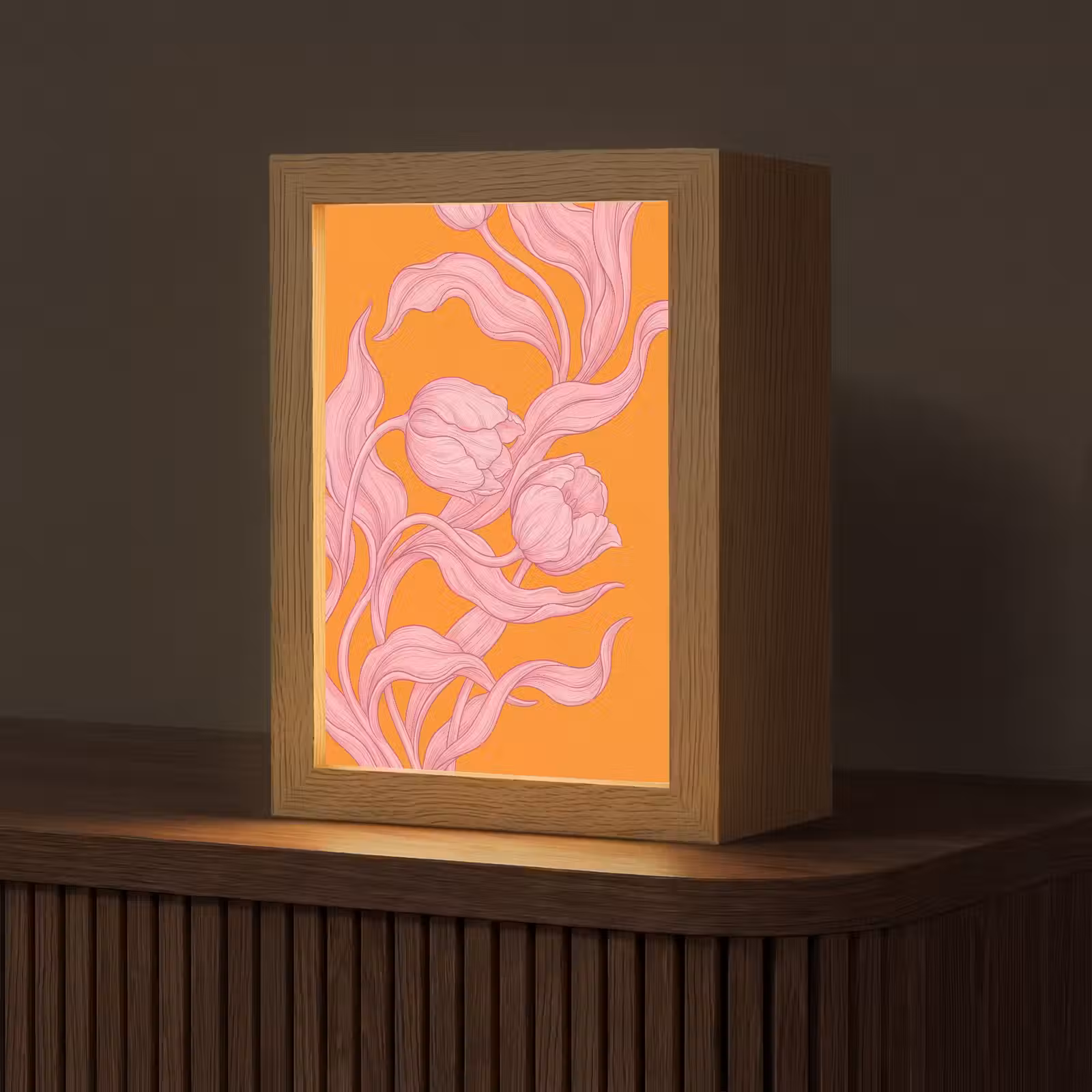Tafellamp - Roze bloemen - Modern — 1