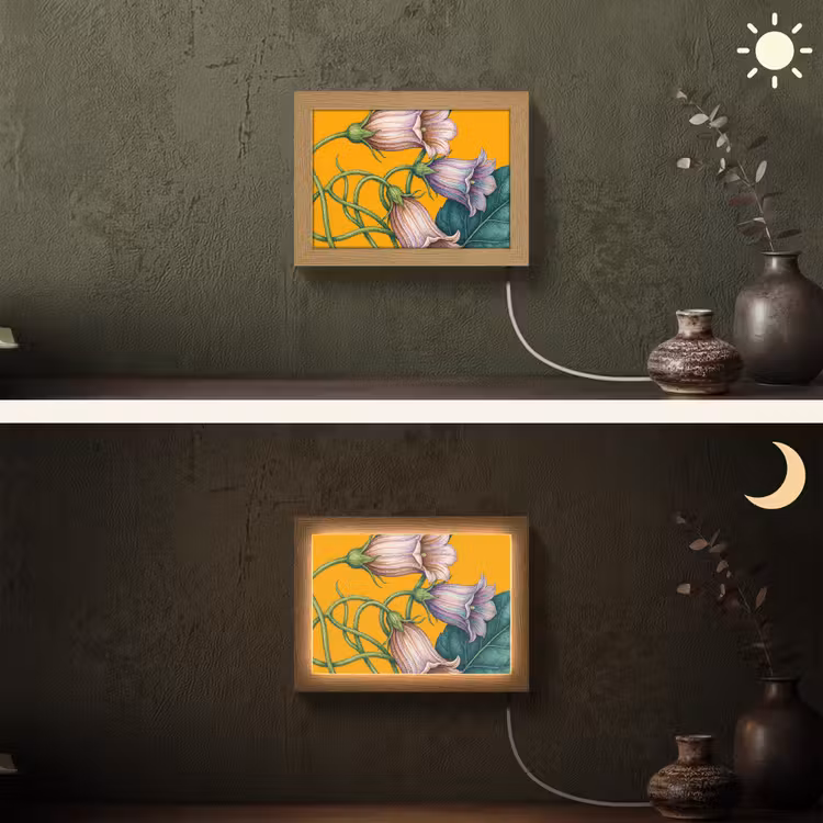 Lightbox - Wandlamp - Bloemen - Botanisch - Geel — 3
