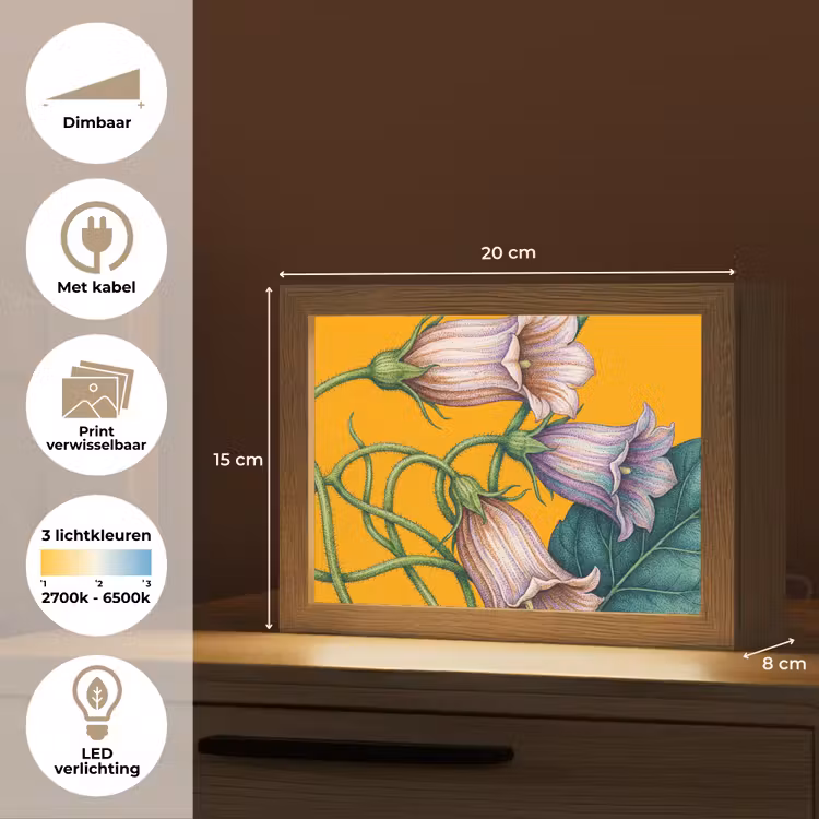 Lightbox - Wandlamp - Bloemen - Botanisch - Geel — 9