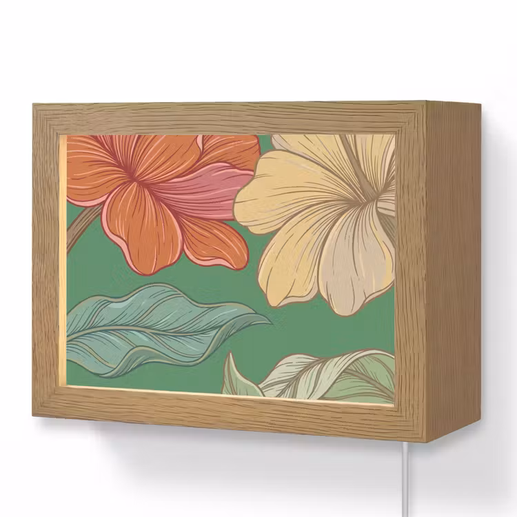 Lightbox - Wandlamp - Bloemen - Groen - Illustratie — 1