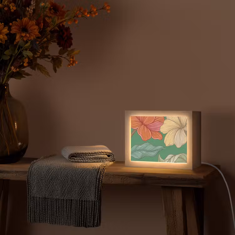 Lightbox - Wandlamp - Bloemen - Groen - Illustratie — 5