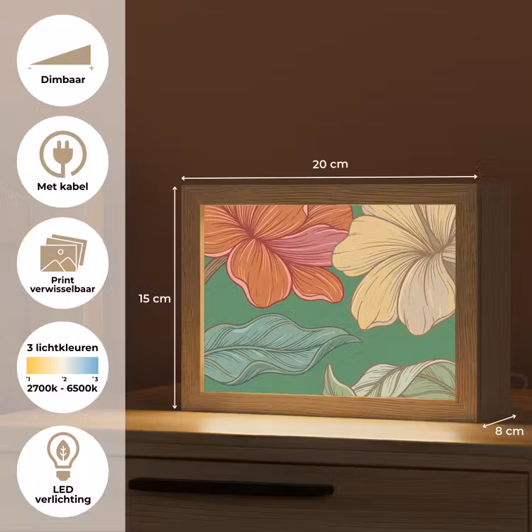 Lightbox - Wandlamp - Bloemen - Groen - Illustratie — 9