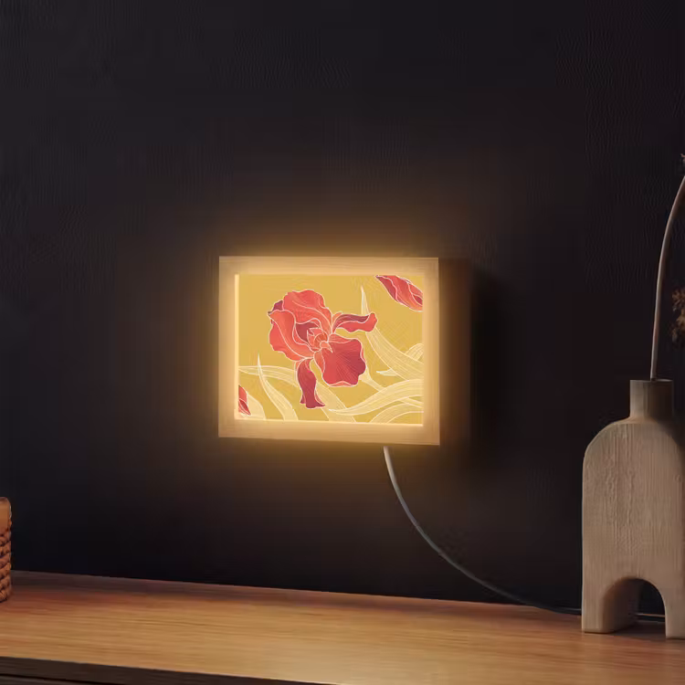 Lightbox - Wandlamp - Bloemen - Illustratie - Rood — 2