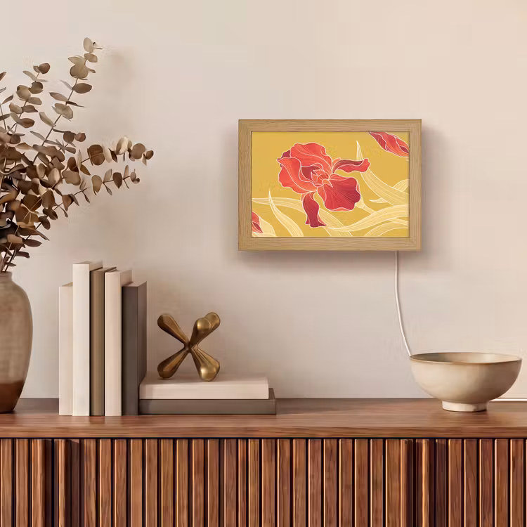 Lightbox - Wandlamp - Bloemen - Illustratie - Rood — 4