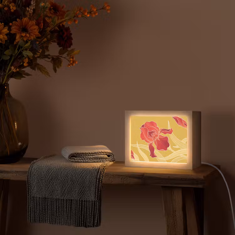 Lightbox - Wandlamp - Bloemen - Illustratie - Rood — 5