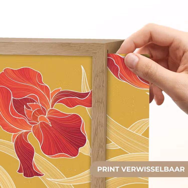 Lightbox - Wandlamp - Bloemen - Illustratie - Rood — 6