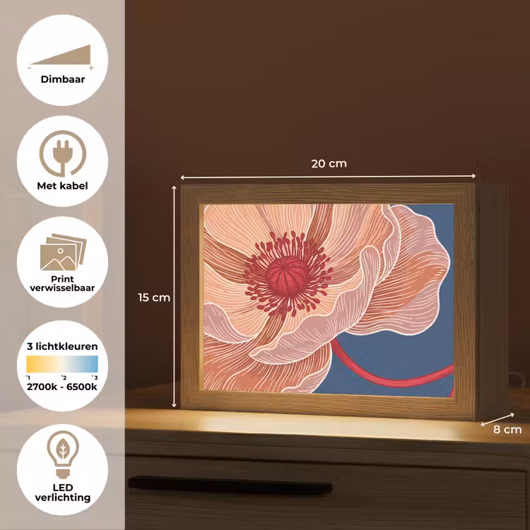 Lightbox - Wandlamp - Bloemen - Modern - Abstract — 9