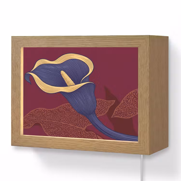 Lightbox - Wandlamp - Bloemen - Modern - Paars — 1