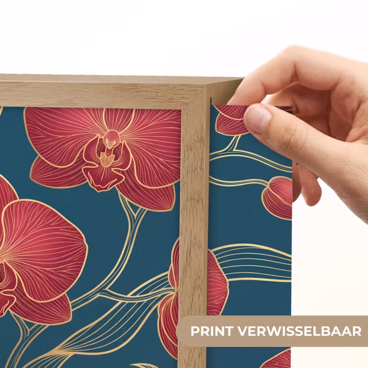 Lightbox - Wandlamp - Bloemen - Rood - Goud — 6