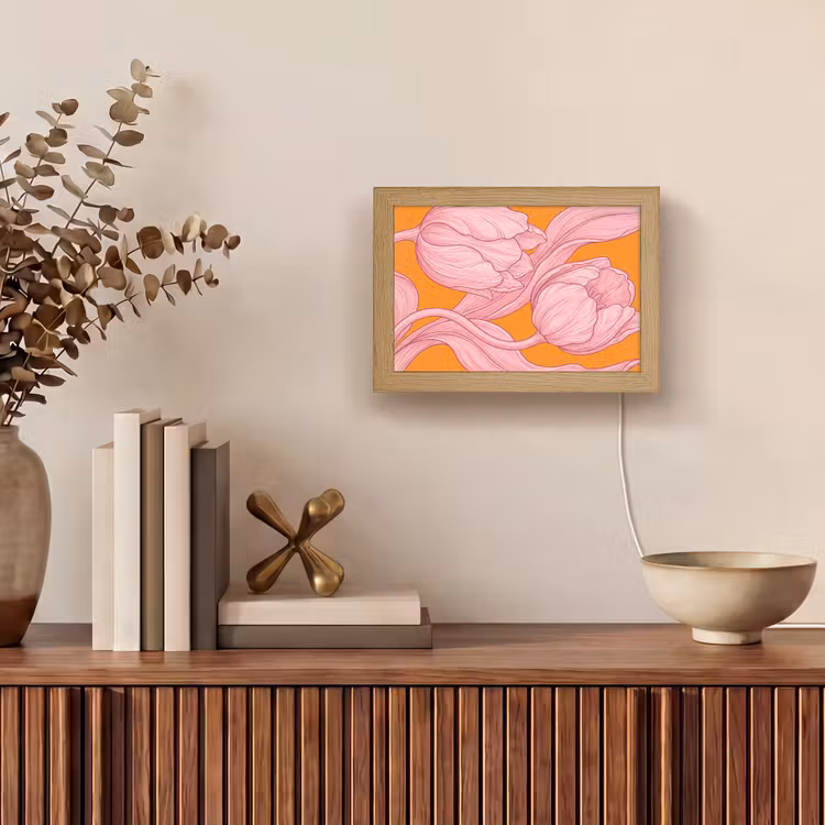 Lightbox - Wandlamp - Roze bloemen - Modern — 4