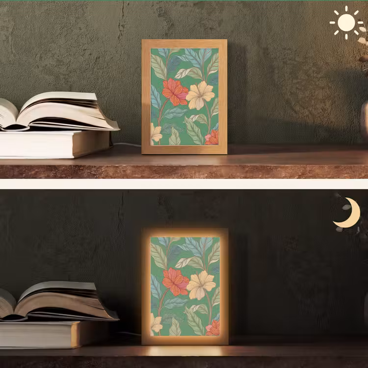 Tafellamp - Bloemen - Groen - Illustratie — 5