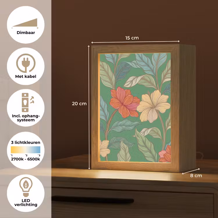 Tafellamp - Bloemen - Groen - Illustratie — 7