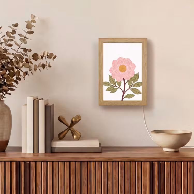 Tafellamp - Bloemen - Roze - Illustratie — 4