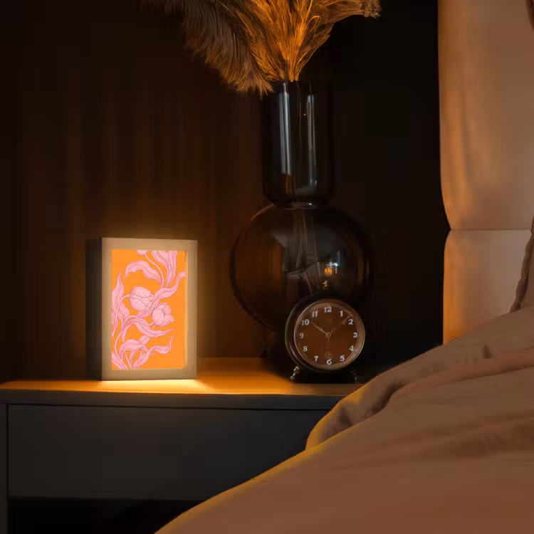 Tafellamp - Roze bloemen - Modern — 2