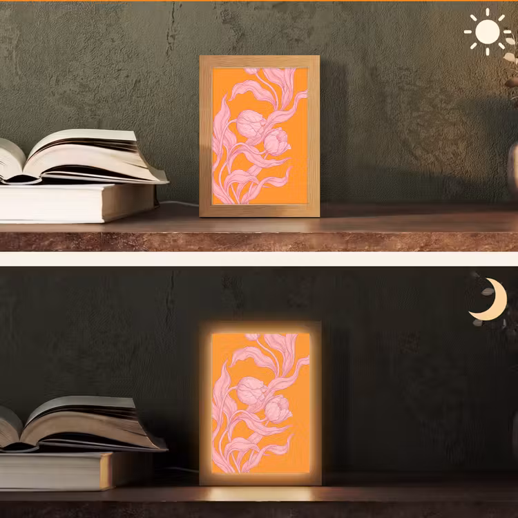 Tafellamp - Roze bloemen - Modern — 5