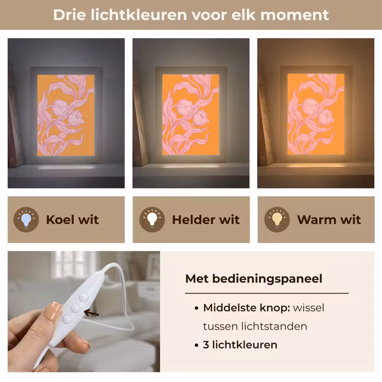 Tafellamp - Roze bloemen - Modern — 6