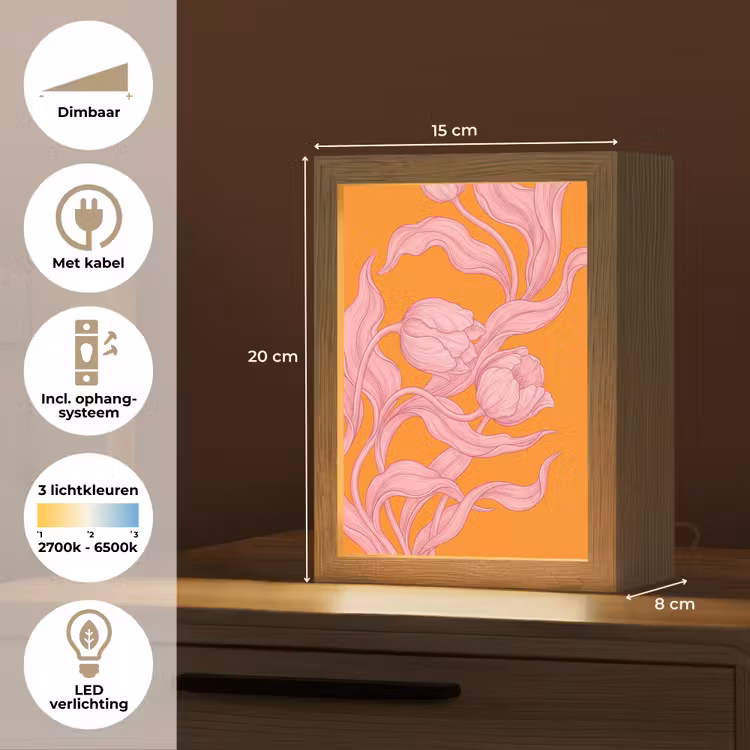 Tafellamp - Roze bloemen - Modern — 7