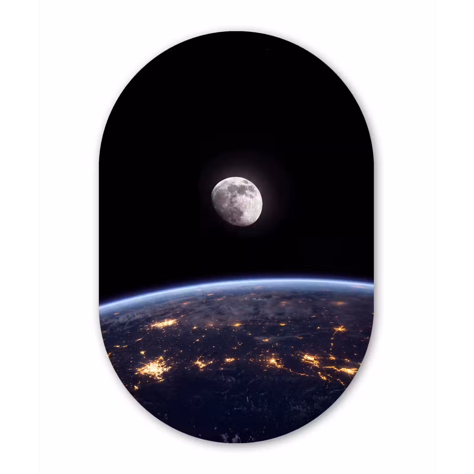 Muurovaal aluminium - Aarde - Nacht - Ruimte — 1
