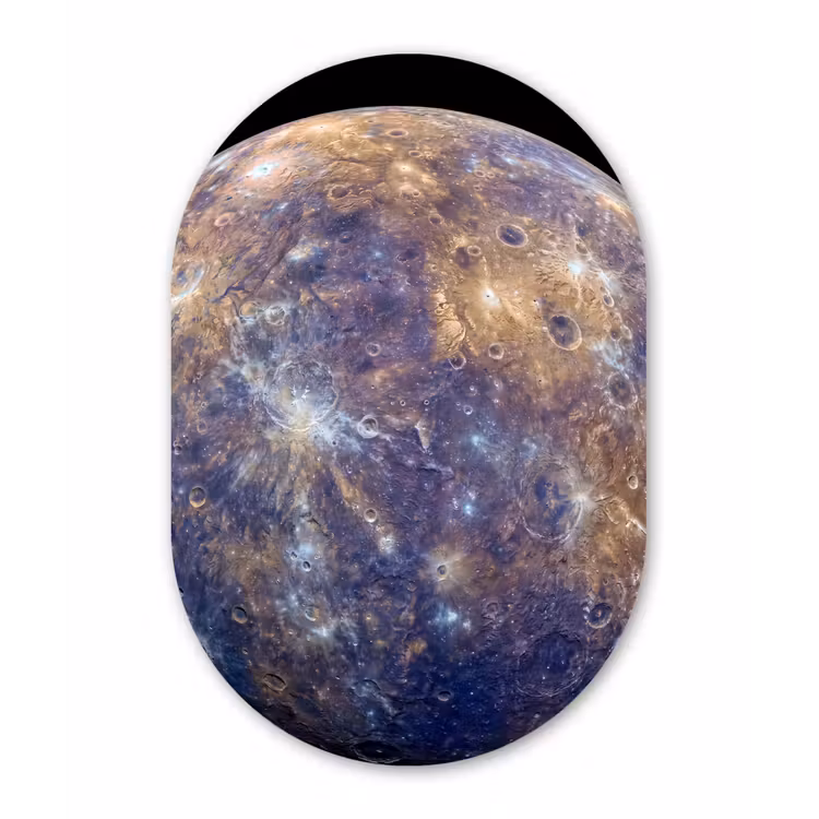 Muurovaal aluminium - Planeet - Kraters - Ruimte — 1