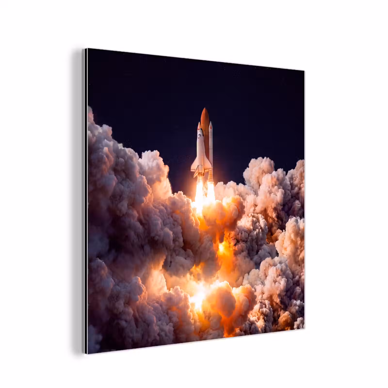 Aluminium schilderij - Ruimtevaartuig - Lancering - Sterren — 1