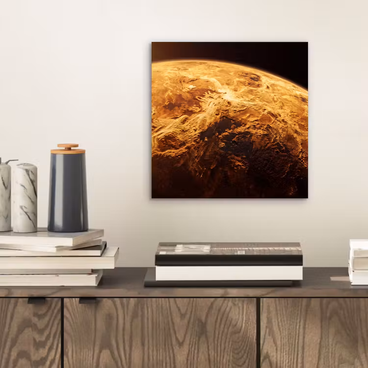 Aluminium schilderij - Planeet - Ruimte - Oranje — 2