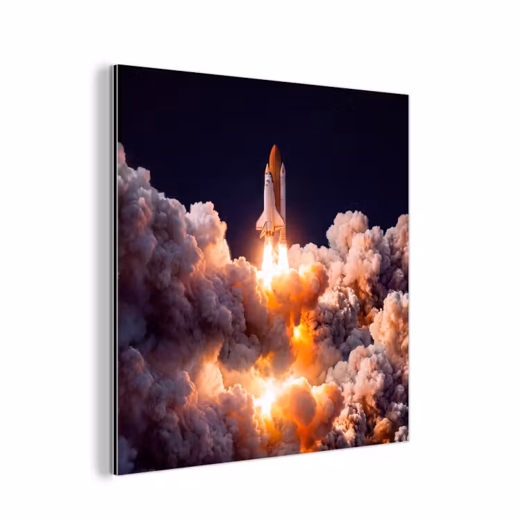 Aluminium schilderij - Ruimtevaartuig - Lancering - Sterren — 1