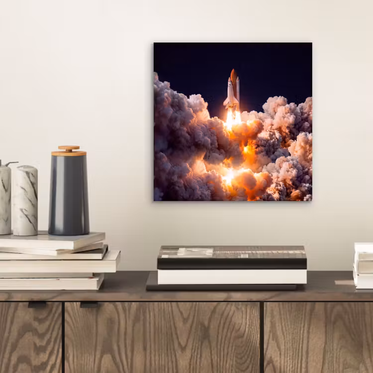 Aluminium schilderij - Ruimtevaartuig - Lancering - Sterren — 2
