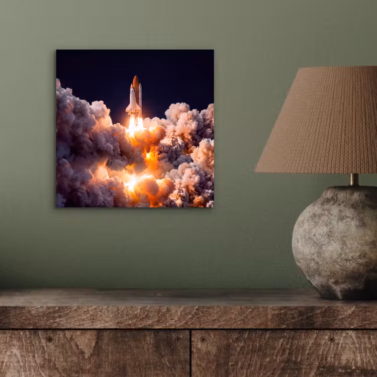 Aluminium schilderij - Ruimtevaartuig - Lancering - Sterren — 3