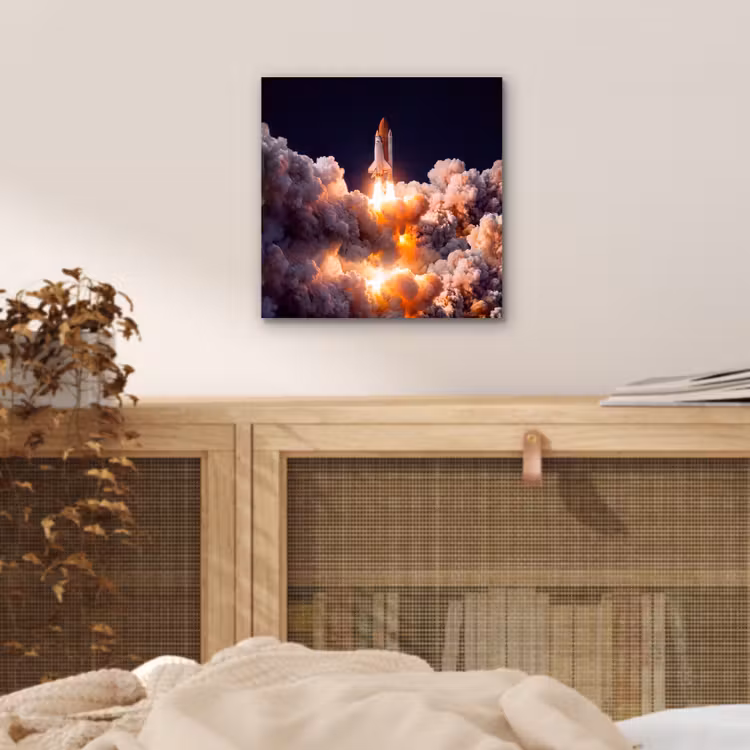 Aluminium schilderij - Ruimtevaartuig - Lancering - Sterren — 4