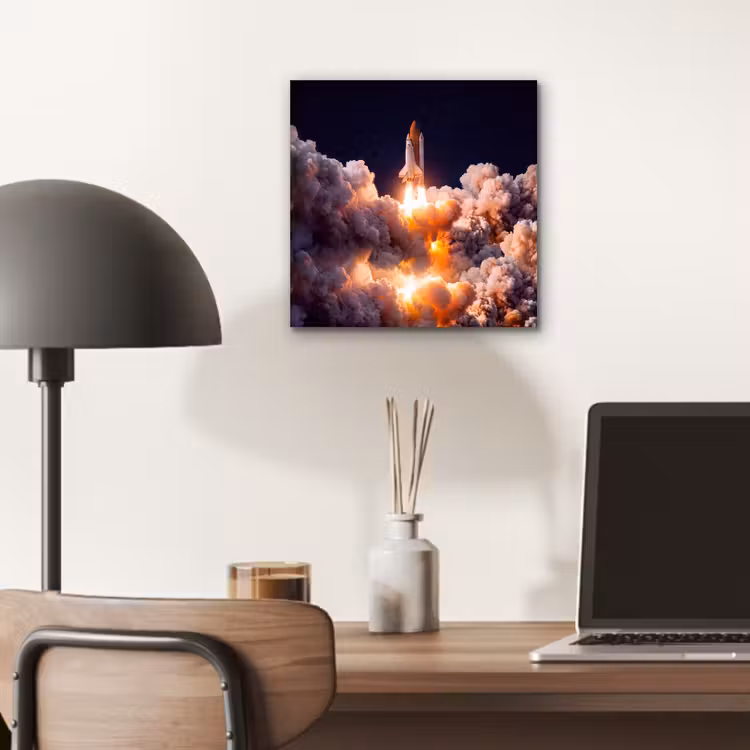 Aluminium schilderij - Ruimtevaartuig - Lancering - Sterren — 6