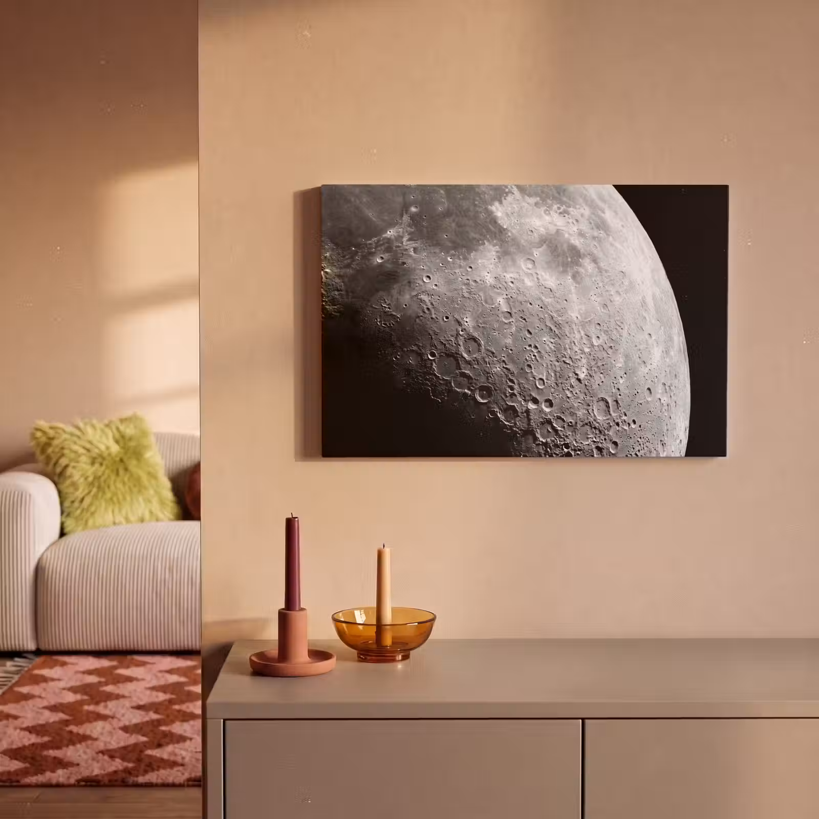 Canvas schilderij - Maan - Kraters - Ruimte — 1