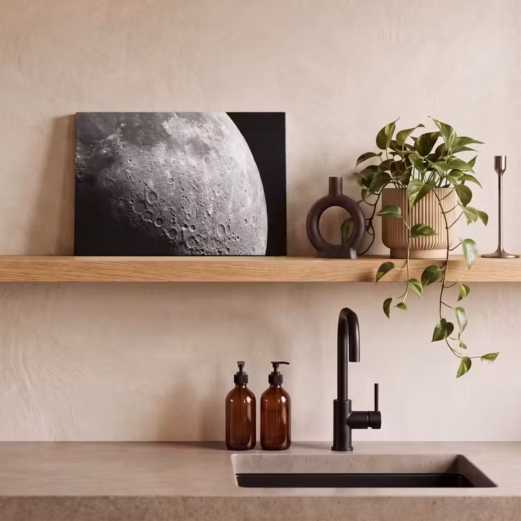 Canvas schilderij - Maan - Kraters - Ruimte — 3