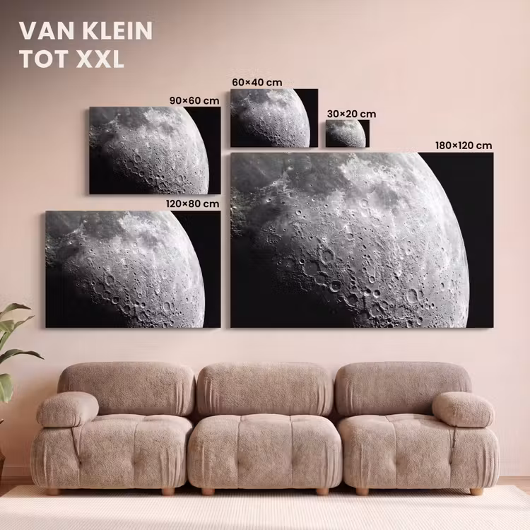 Canvas schilderij - Maan - Kraters - Ruimte — 7