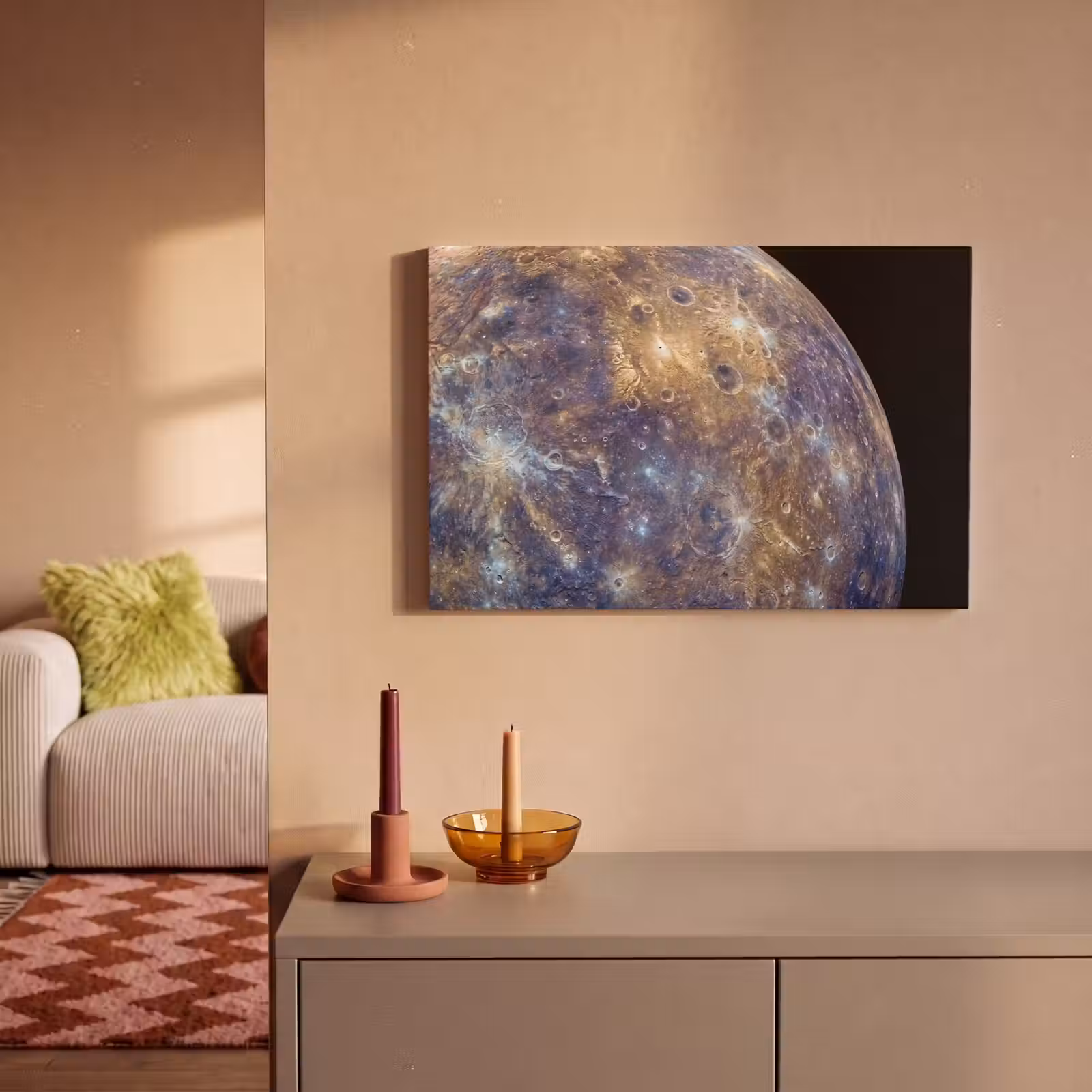 Canvas schilderij - Planeet - Kraters - Ruimte — 1
