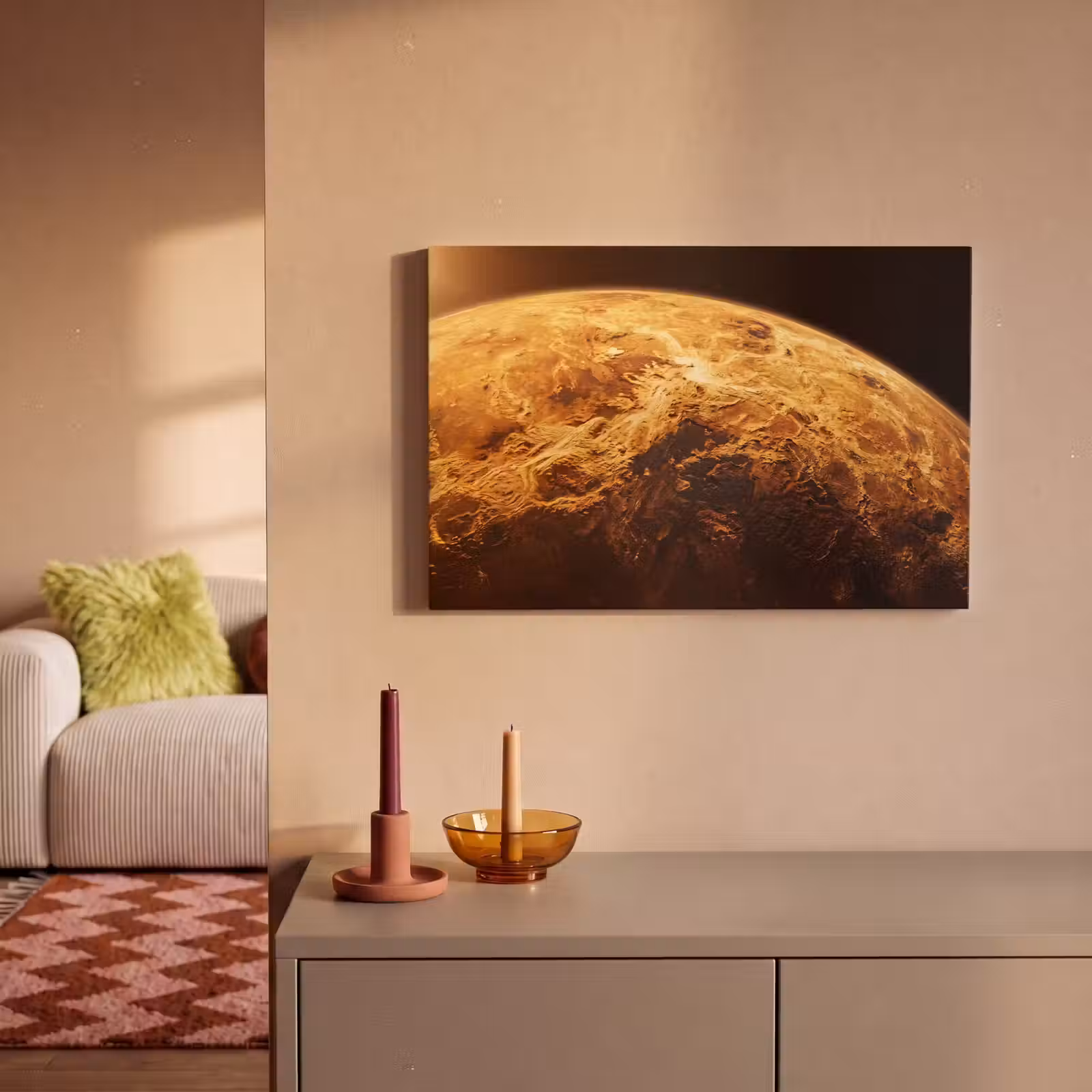 Canvas schilderij - Planeet - Ruimte - Oranje — 1