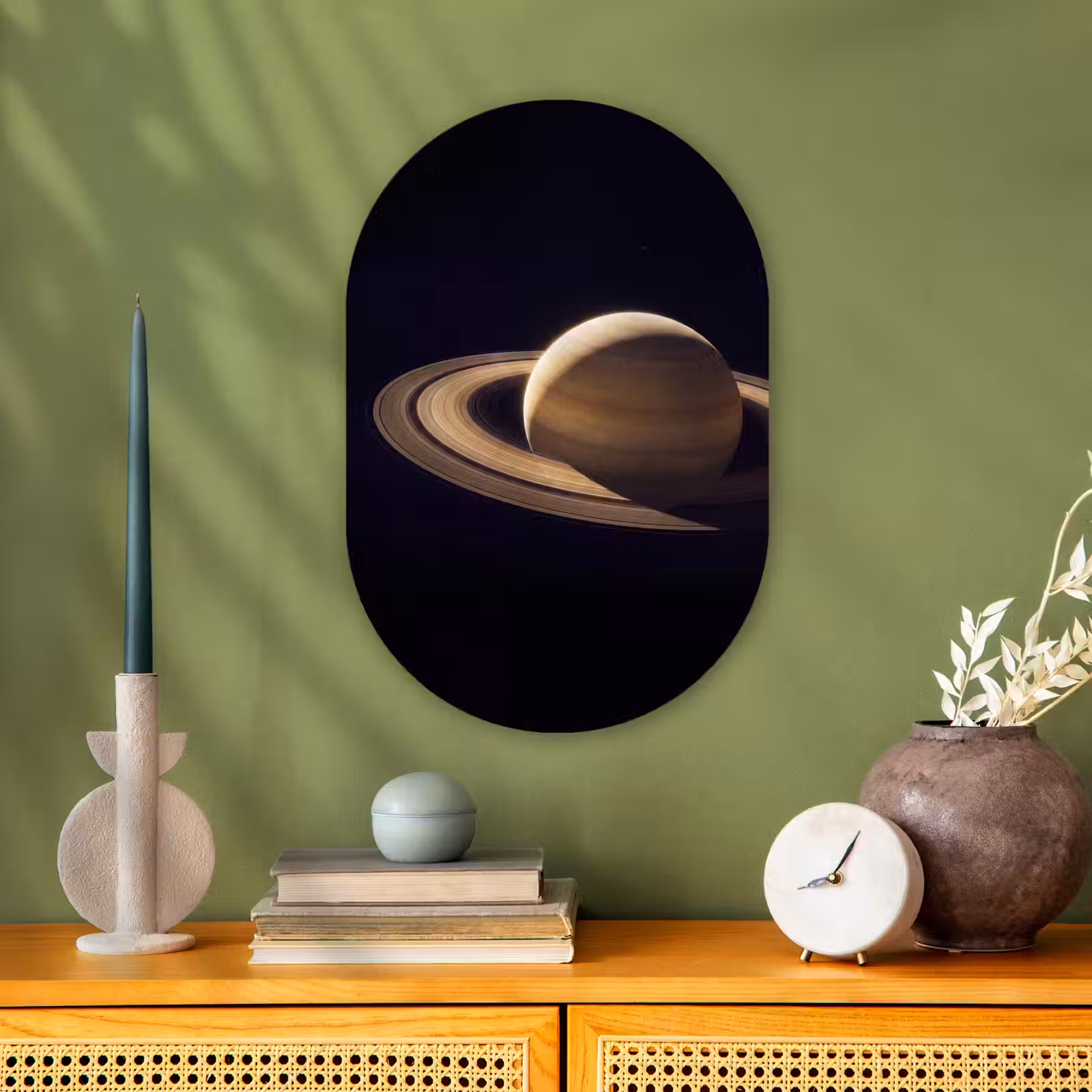 Muurovaal - Kunststof - Planeet - Ringen - Ruimte — 1