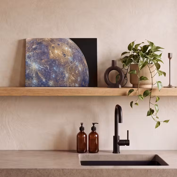 Canvas schilderij - Planeet - Kraters - Ruimte — 3