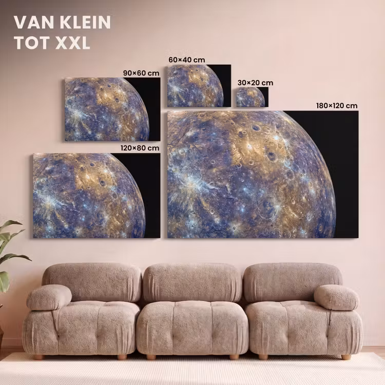 Canvas schilderij - Planeet - Kraters - Ruimte — 7