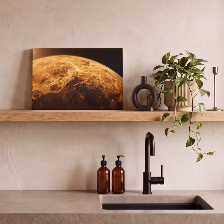 Canvas schilderij - Planeet - Ruimte - Oranje — 3