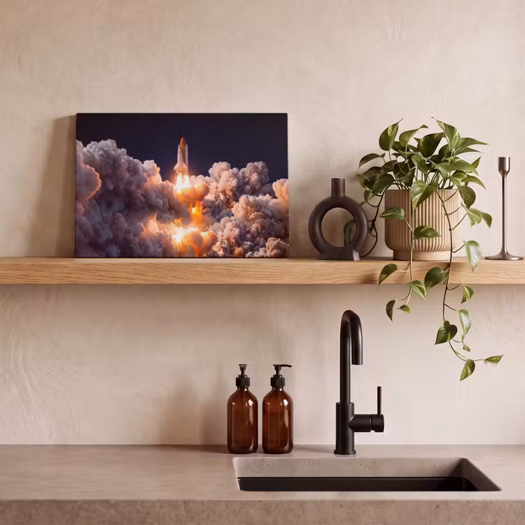 Canvas schilderij - Ruimtevaartuig - Lancering - Sterren — 3