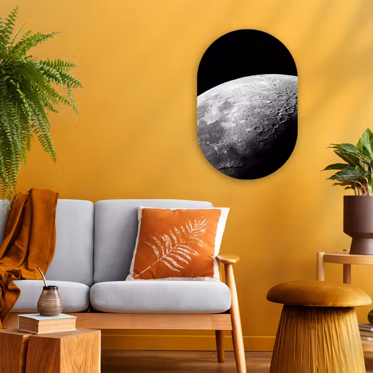 Muurovaal - Kunststof - Maan - Kraters - Ruimte — 1