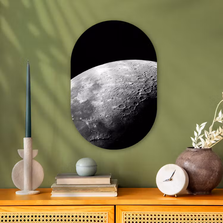 Muurovaal - Kunststof - Maan - Kraters - Ruimte — 2