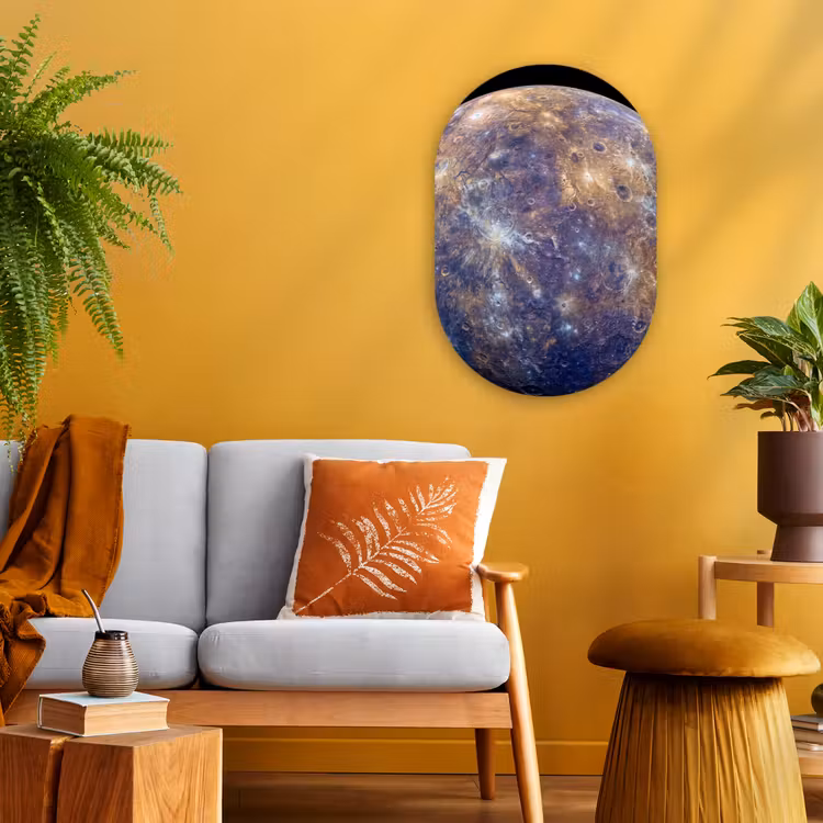 Muurovaal - Kunststof - Planeet - Kraters - Ruimte — 2