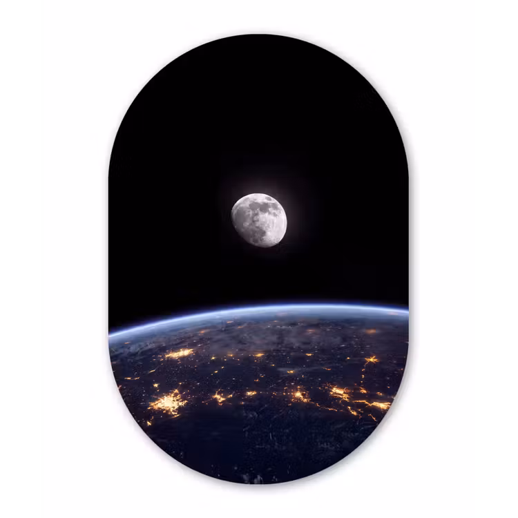 Muurovaal - Glas - Aarde - Nacht - Ruimte — 1